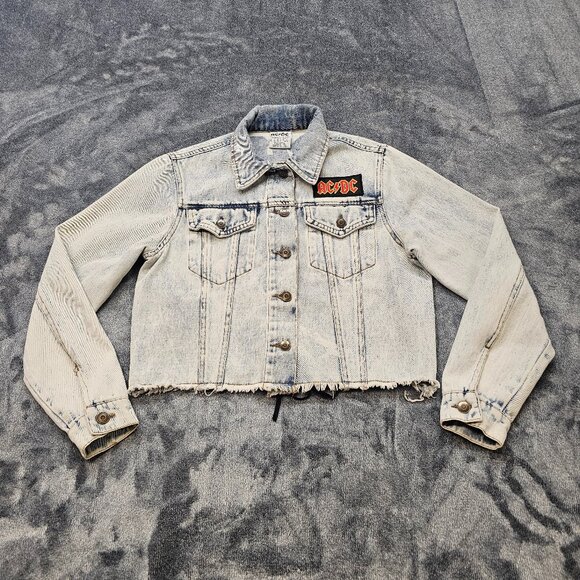 AC/DC | Jackets & Coats | Acdc Acid Wash Cropped Oversized Denim Jacket ...